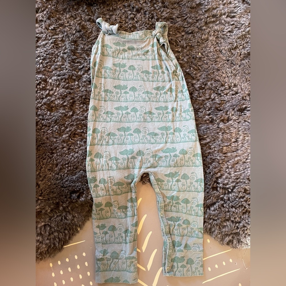 Kate Quinn Teal Mushroom Print Bamboo Romper